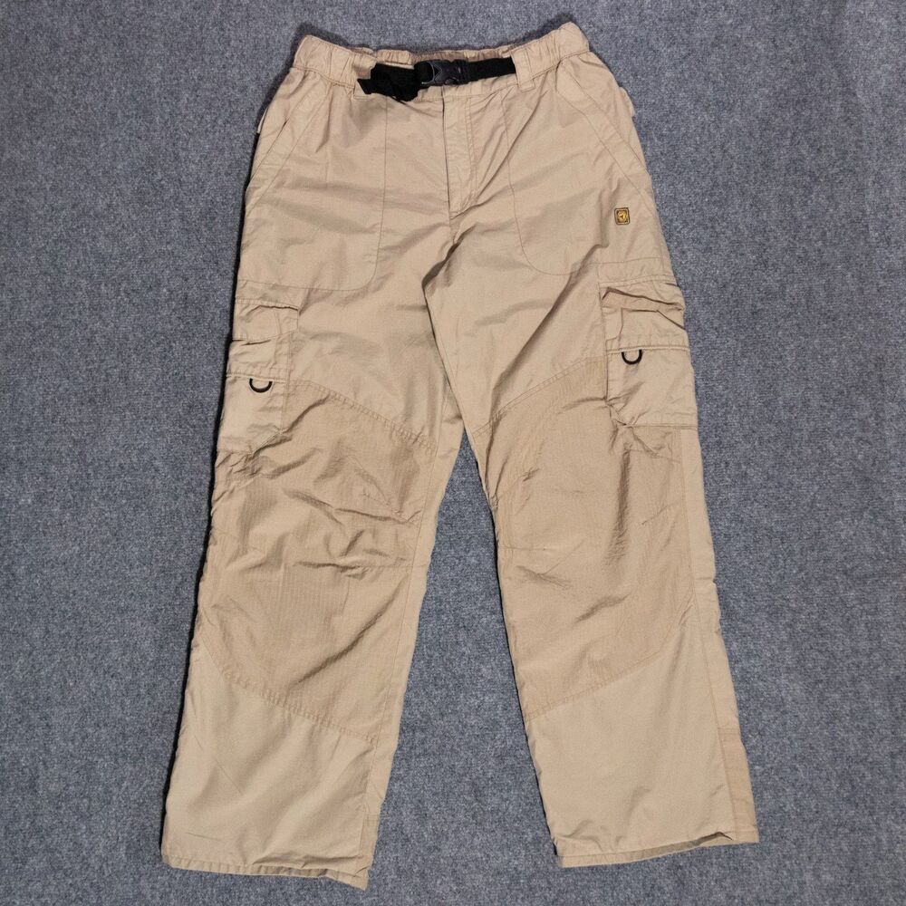 y2k Old Navy Outdoors Pants Men's Small Cargo Baggy Utility Lined Belted Skater